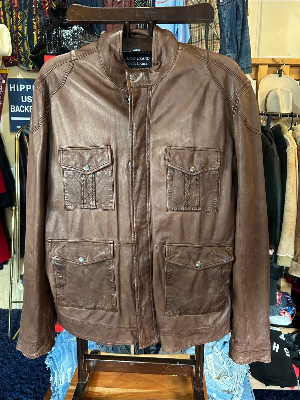 Lucky Brand Brown Leather Field Jacket